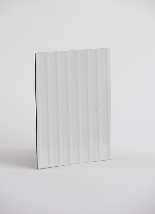 2400 x 1200 x 3mm Polar White Ripple Laminex Aquapanel on a white background