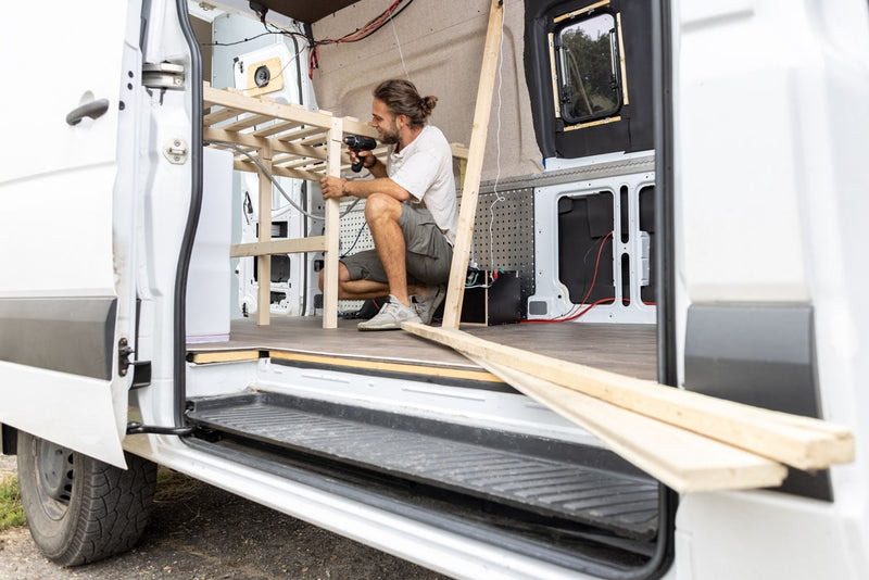 Plyco's Radiata Pine Non Structural plywood panels being used as caravan ply for a RV/van fit-out