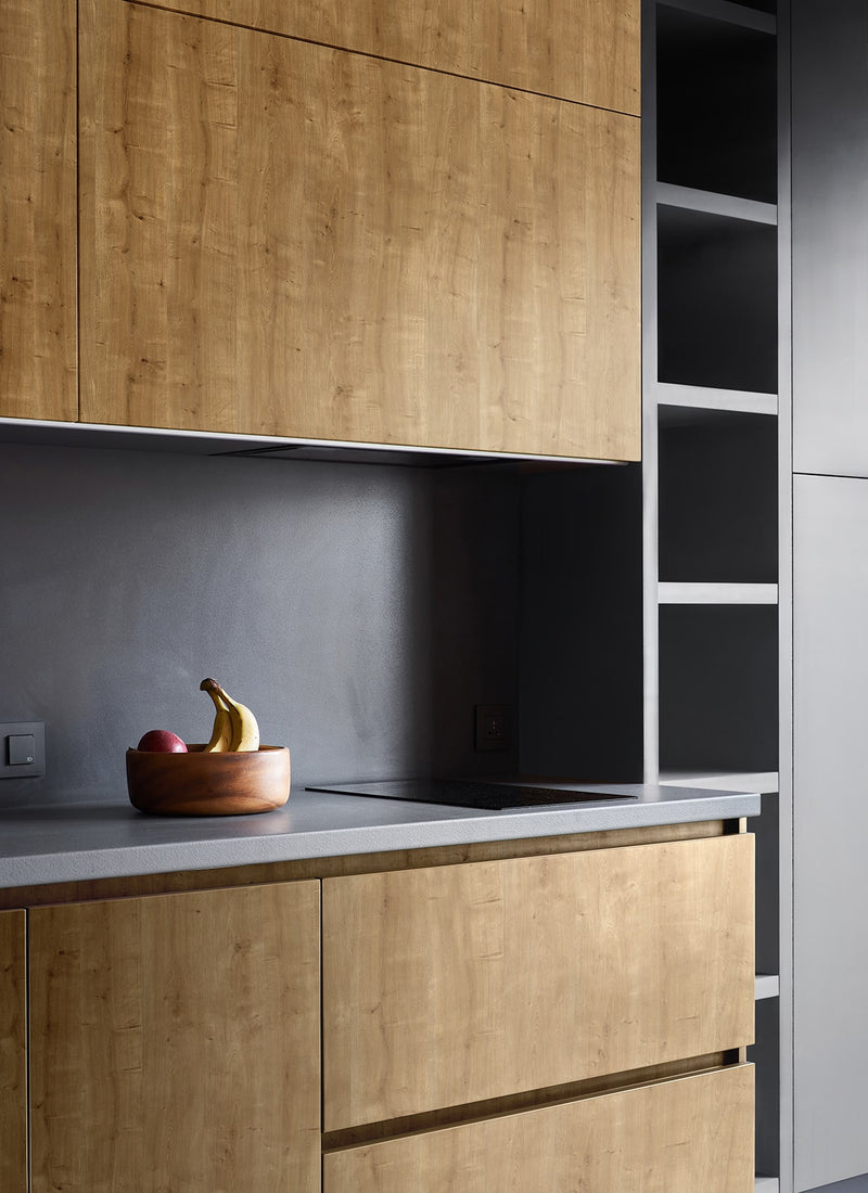 Kitchen cabinetry project featuring Plyco's 18mm Natural Hamilton Oak EGGER Panel without a white background