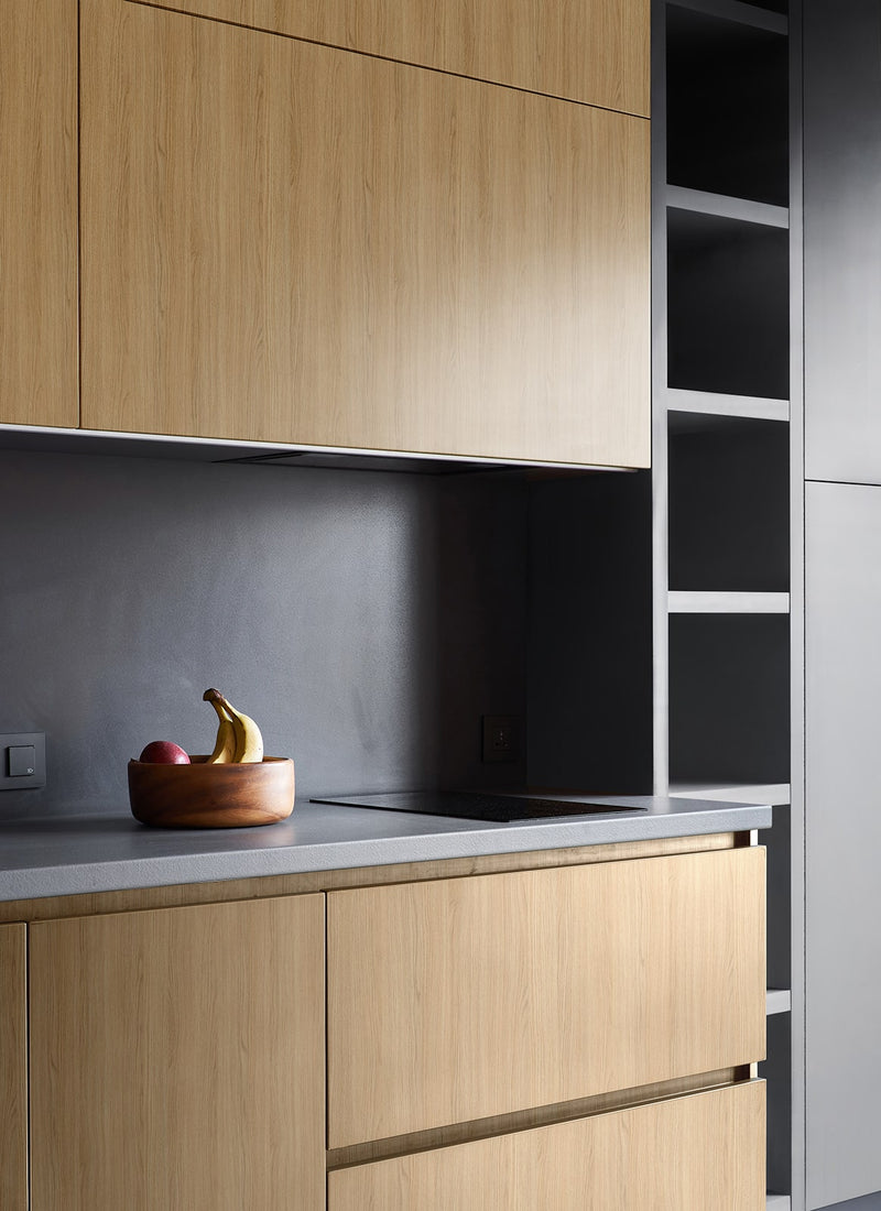 Kitchen cabinetry project featuring Plyco's 18mm Vicenza Oak EGGER Panel without a white background