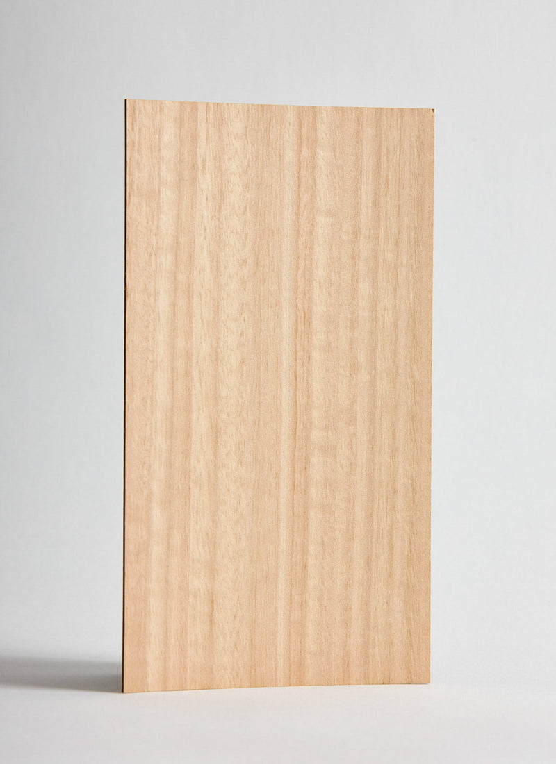 Plyco's raw Tasmanian Eucalypt Laminato veneer laminate on a white background