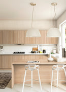 18mm Queensland Maple Veneered Particleboard sheets for cupboards, joinery and a tabletop in a residential kitchen project from plywood supplier Plyco, no white background