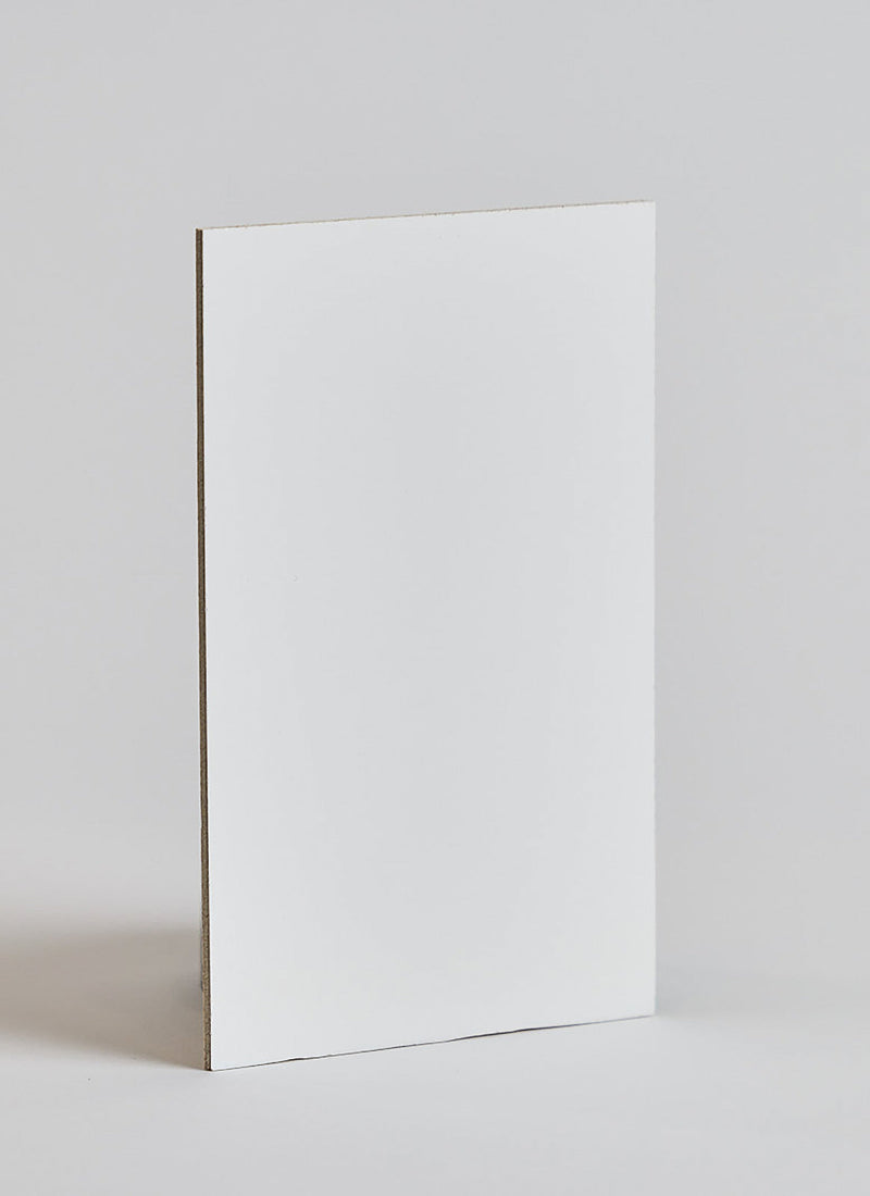 Product shot of Plyco's 3mm White Matte Polyester Plywood on a white background