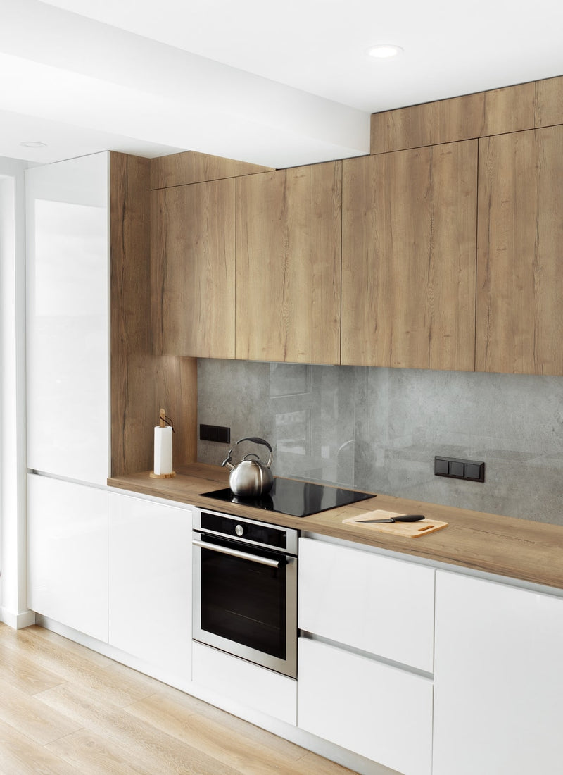 Kitchen cabinetry project featuring Plyco's 18mm Natural Halifax Oak EGGER Panel without a white background